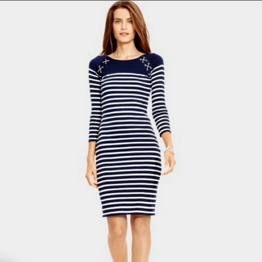 Lauren Ralph Lauren dress blue white striped